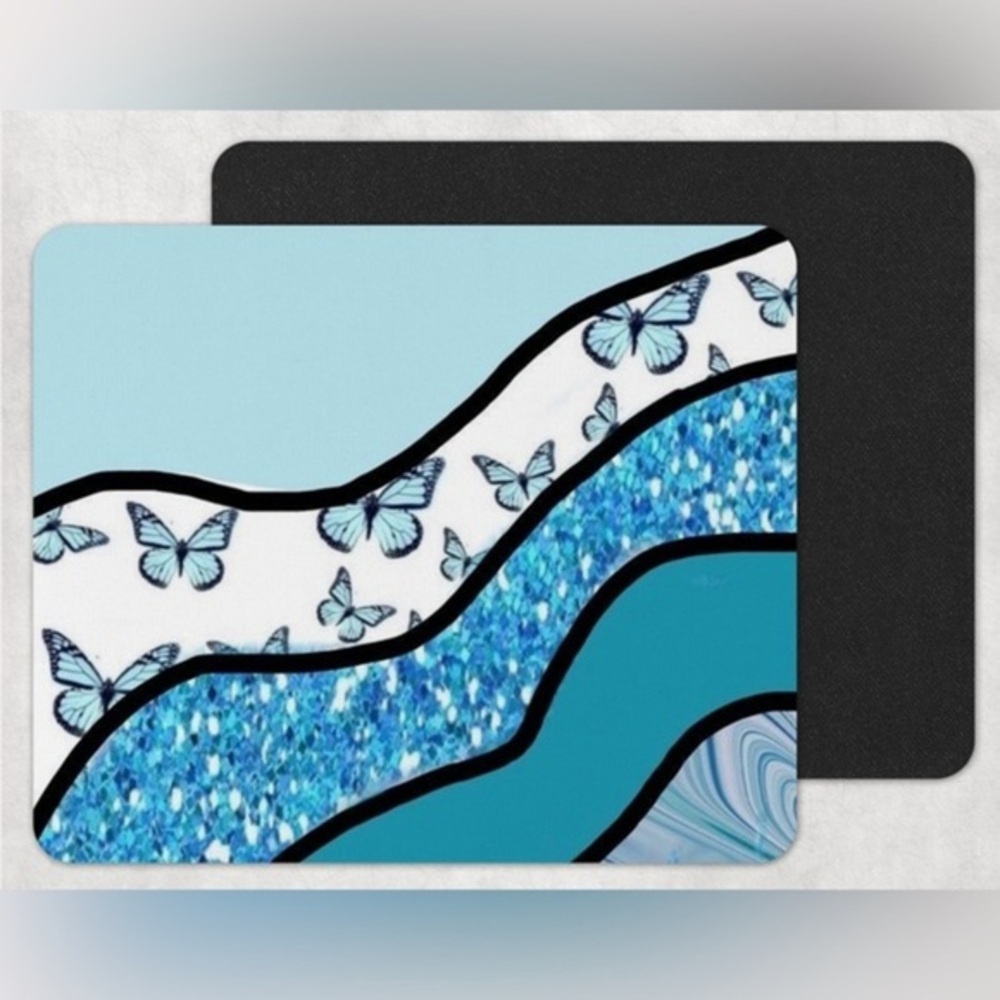Blue Butterfly Geode Mouse Pad